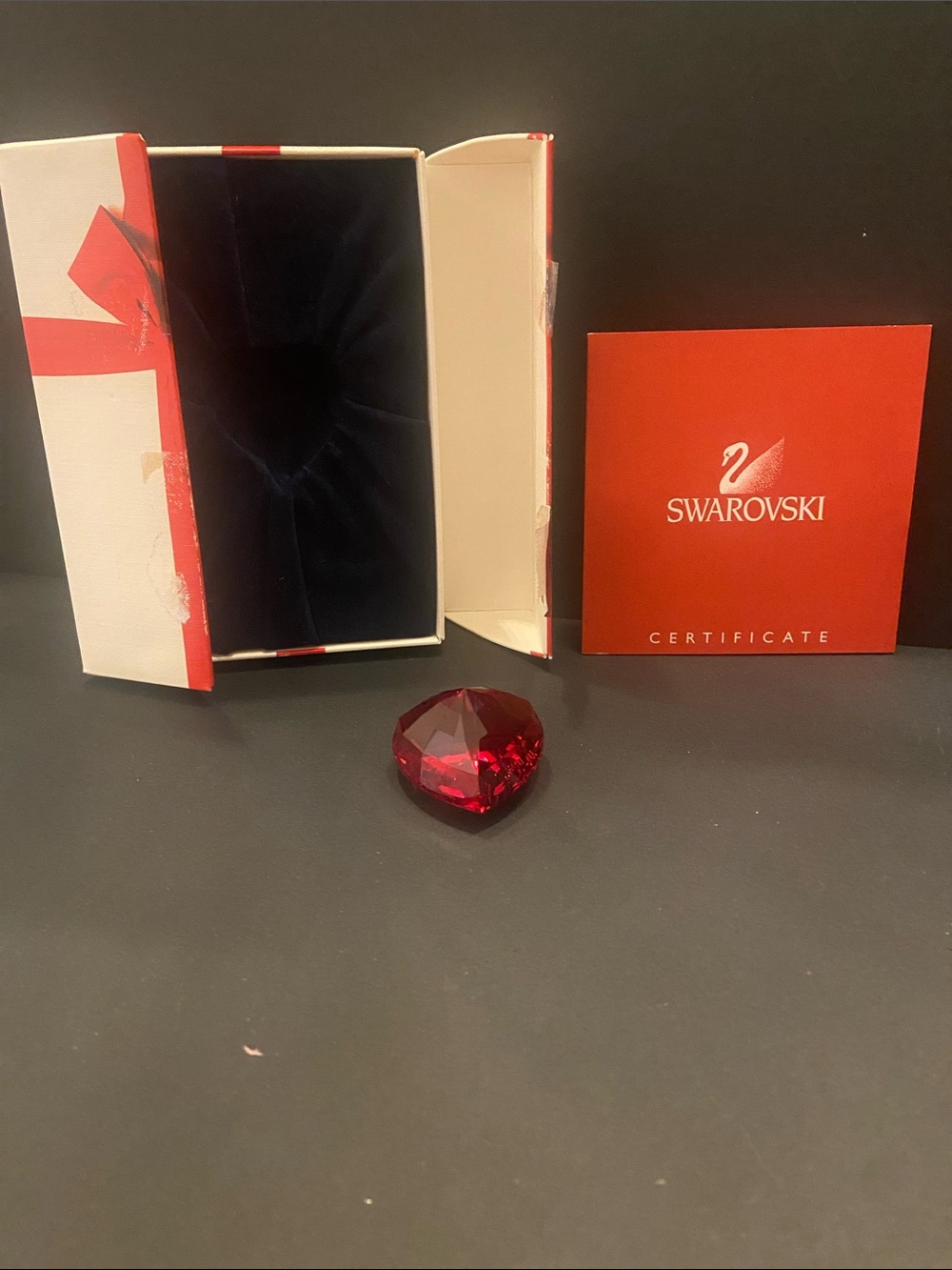 Swarovski Red Faceted Crystal Heart